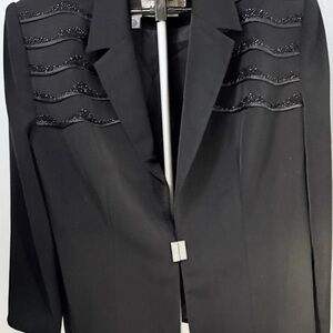 Tania Bella Sz 18 Monique 2 Pc Black Bead Church Formal Skirt Suit Set Size 18